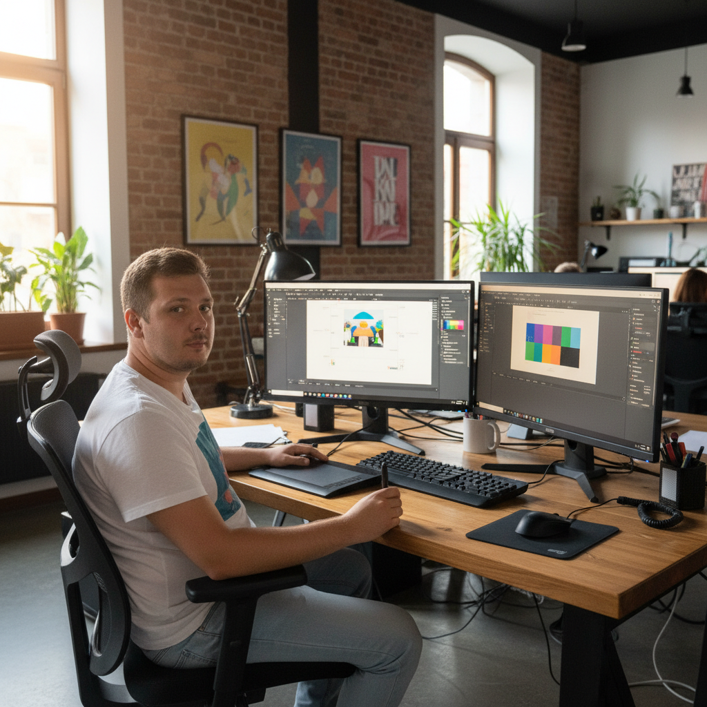 Marius, freelance graphic and web designer with +12 years of experience